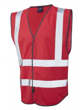 Leo Pilton Reflective Waistcoat - Red Clothing